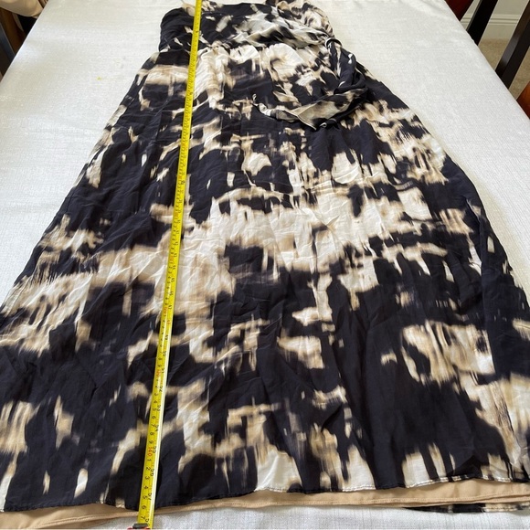 SUZI CHIN FOR MAGGY BOUTIQUE ASYMMETRICAL MAXI DRESS Cotton Silk Blend SIZE 14 - Picture 11 of 13